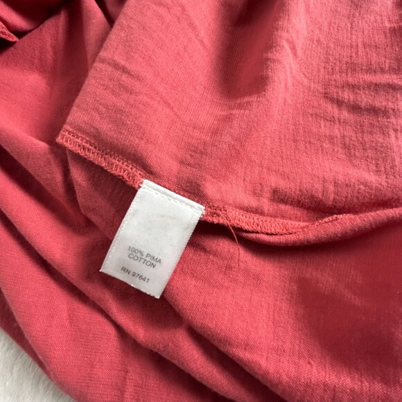 J. Jill Womens Ruffle Front Henley Tee Long Sleeve Shirt Top Currant Medium New - Picture 8 of 8